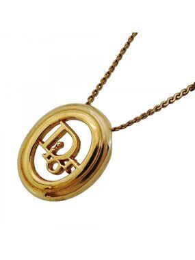Dior Necklace Logo Oval Gold Plated